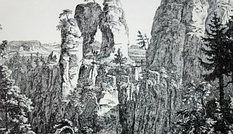 Felsentor und Steinschleuder (Ludwig Richter 1823)