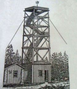 Zeichnung des Aussichtsturms auf dem Lilienstein